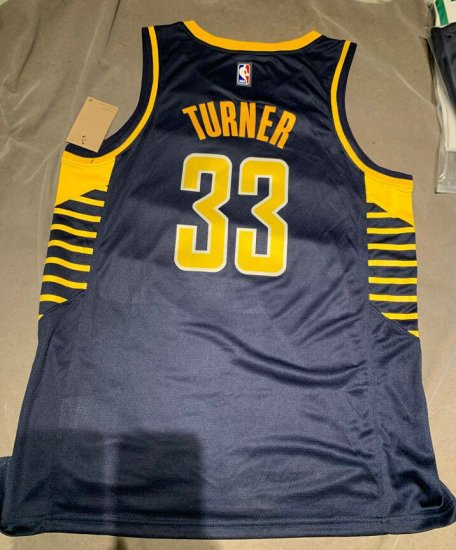 Maillot de Basket #33 Turner Pacers 22-23 Bleu Imprimé